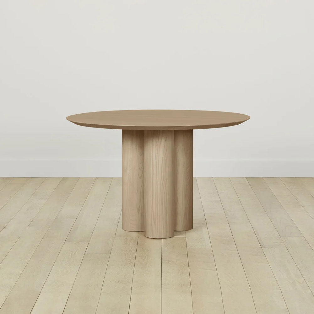Reade Round Ash Wood Dining Table with Columnar Legs