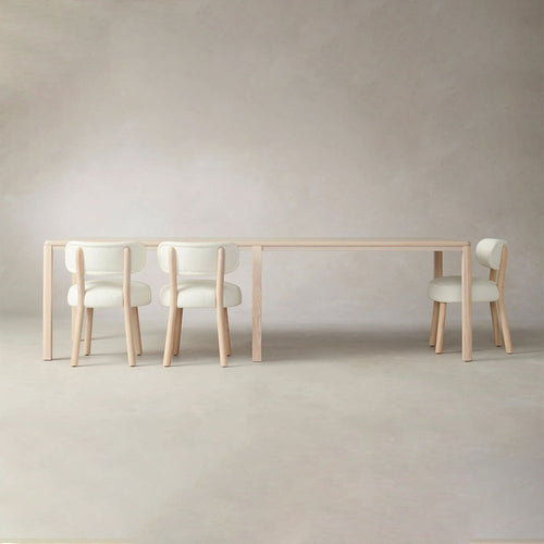 Ford Ash Wood Rectangle Dining Table Modern Rural Parsons Style