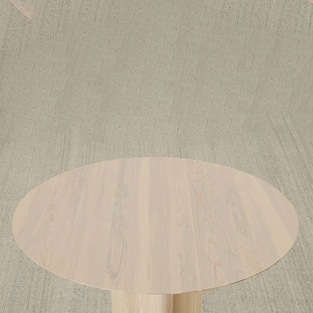 Reade Round Ash Wood Dining Table with Columnar Legs