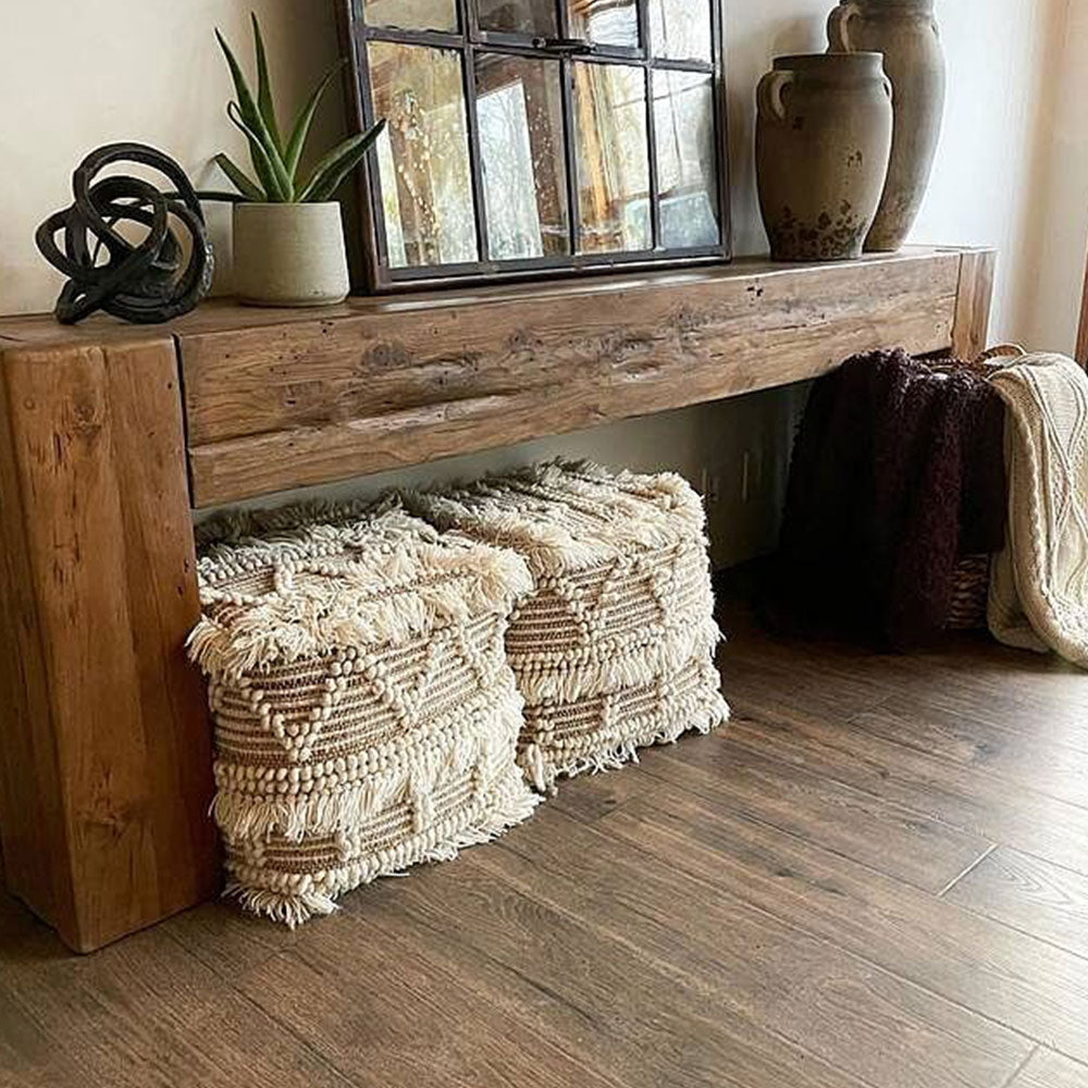 Ubud Wood Entrance Console Table Reclaimed Teak Wood Sidewalk Entrance Table