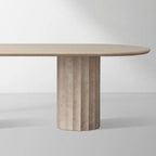 Danae Natural Marble Stone Dining Table Double Pillars Base