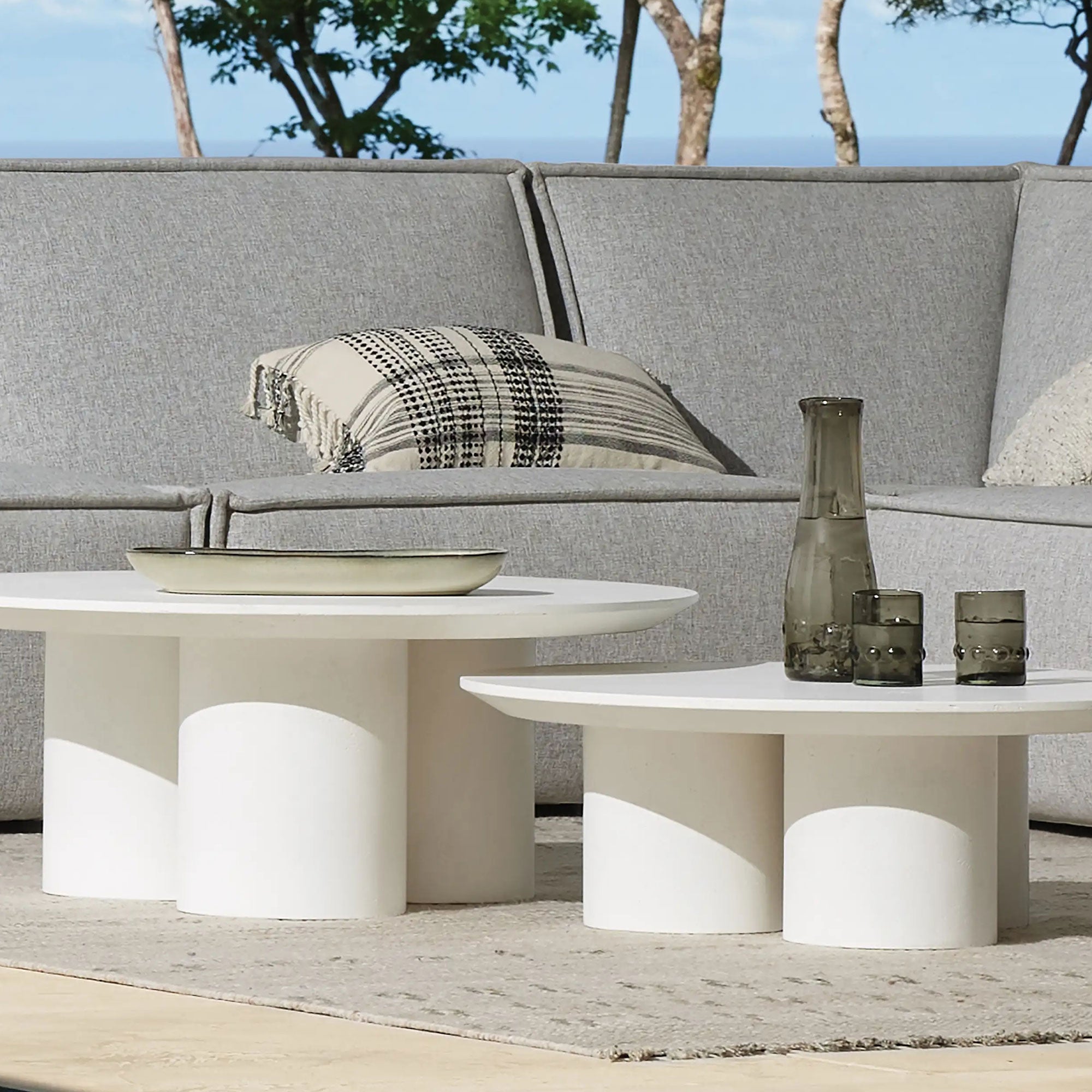 Cascade Coffee Table Durable Sofa Center Tea Table Outdoor Concrete Center Tea Table