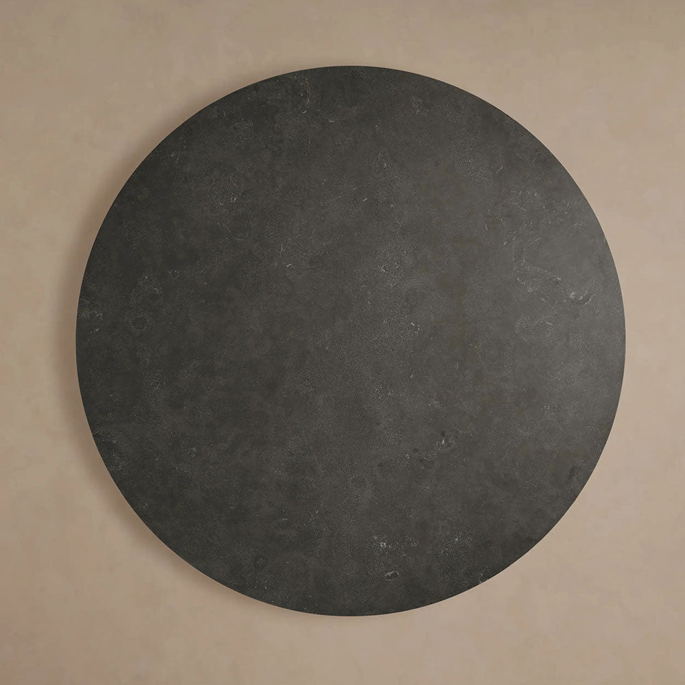 Finnley Round Marble Stone Top With Wood Plinth Bases