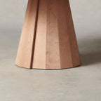 Brank White Oak Wood Round Dining Table With Cone Base