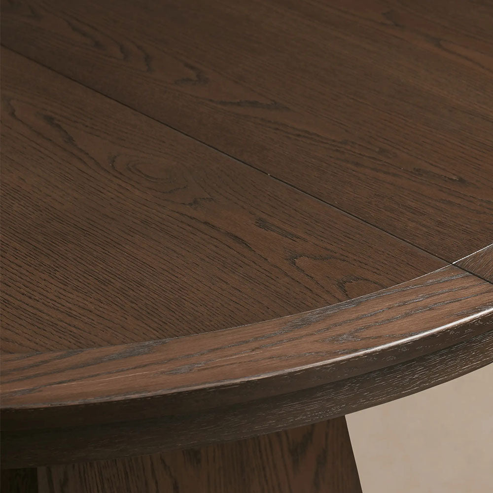 Leighton Ausziehtisch, runder Esstisch aus Holz im Landhausstil mit Einlegeplatten