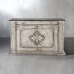 Messina Center Floral Bell'Arte Buffet Sideboard Wood Distressed Entryways Cabinet