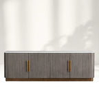 Finnley Marble Stone Top Buffet Sideboards Wood Living Room Media TV Stand Cabinet Television Storage Side Unit