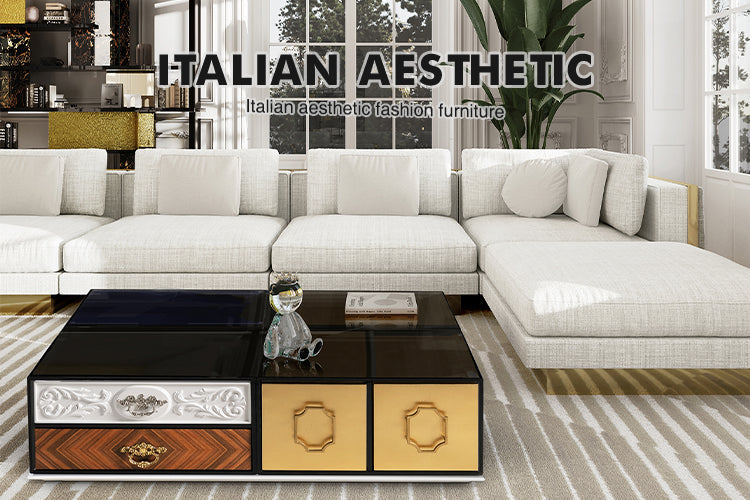 Luxury Modular Coffee Table with Geometric Design, Hidden Storage & Modern Style