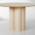 Reade Round Ash Wood Dining Table with Columnar Legs