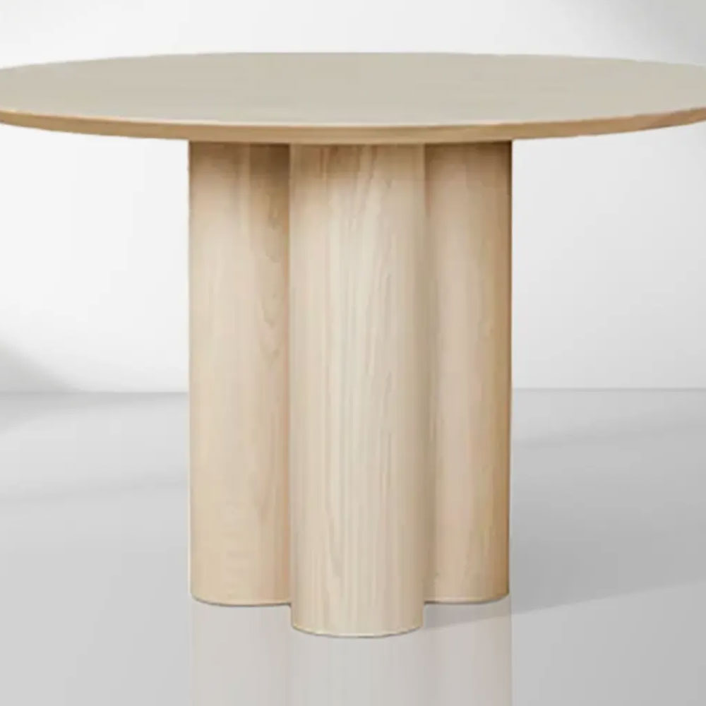 Reade Round Ash Wood Dining Table with Columnar Legs