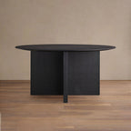 Saint Germain Round Wood Dining Table with Solid Oak Wood & Clement Base