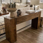 Ubud Wood Entrance Console Table Reclaimed Teak Wood Sidewalk Entrance Table
