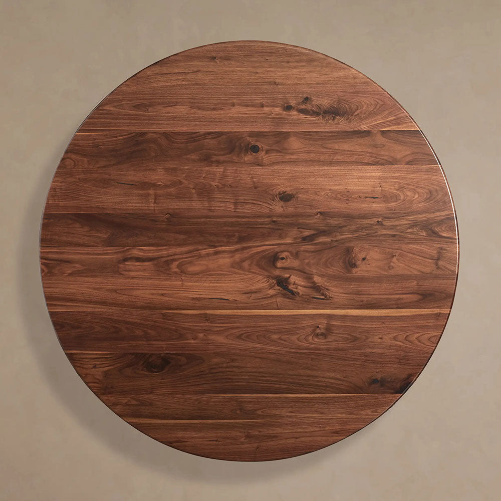 Modern Simplicity Jacob Round Dining Tablewith Vertex Solid Iron Base