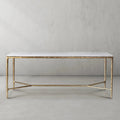 Thaddeus Metal Rectangle Marble Desk Hand-Forged Office Desk Computer Desk