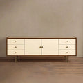 Henton Eucalyptus Wood TV Stand Living Room Entrance Six Drawers Cabinet Media Console Entryways Table