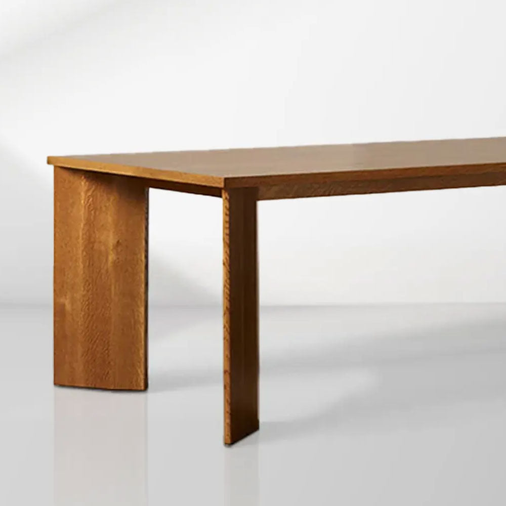 Yorn Wood Rectangular Dining Table with Angled Leg Design Base