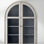 Giotto Glass Doors Tall Display Cabinet Wood Antique Dining Sideboard Antique Bookcase