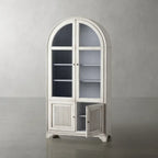 Giotto Glass Doors Tall Display Cabinet Wood Antique Dining Sideboard Antique Bookcase