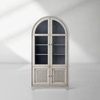 Giotto Glass Doors Tall Display Cabinet Wood Antique Dining Sideboard Antique Bookcase