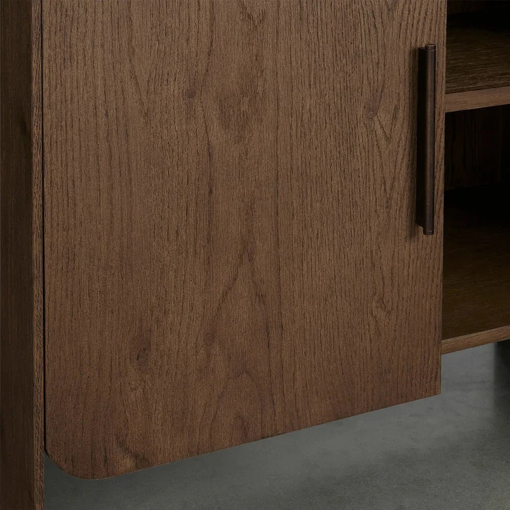 Felton Solid Oak Wood Bookcase Country Sideboard Living Tall Display Cabinet