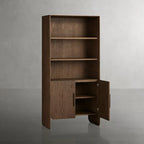 Felton Solid Oak Wood Bookcase Country Sideboard Living Tall Display Cabinet