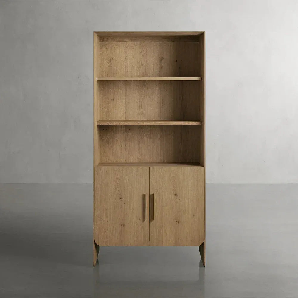 Felton Solid Oak Wood Bookcase Country Sideboard Living Tall Display Cabinet