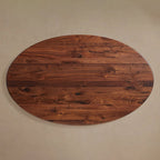 Jacob Contemporary Wood Oval Dining Table with Vertex Solid Iron Base