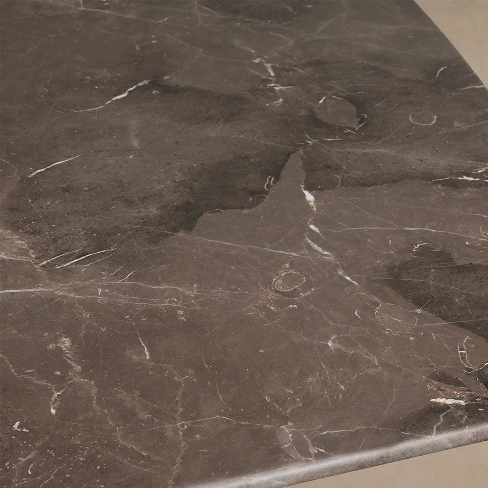 Aero Marble Stone Top Dining Table with Launette Steel Base Luxury Tulip Dining Table