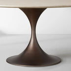 Aero Saint Germain Dining Table Round Marble Stone Tabletop Tulips Dining Table with Launette Steel Base