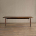Ross Extension Dining Table with Solid Walnut Wood Self-Storing Leaf Mid-Century Style