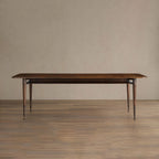 Ross Extension Dining Table with Solid Walnut Wood Self-Storing Leaf Mid-Century Style
