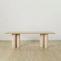 Rinde Rectangular Ash Wood Dining Table with Columnar Legs