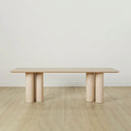 Rinde Rectangular Ash Wood Dining Table with Columnar Legs
