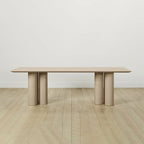 Rinde Rectangular Ash Wood Dining Table with Columnar Legs