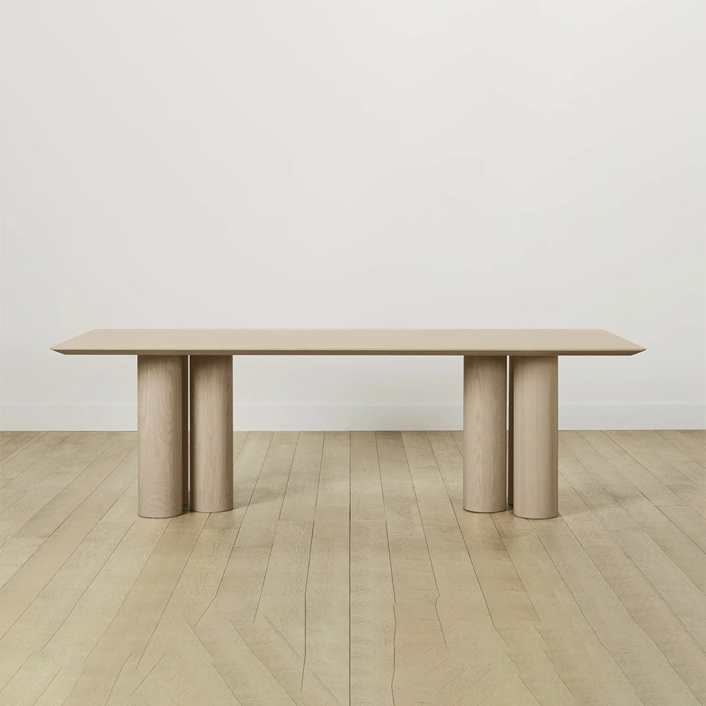 Rinde Rectangular Ash Wood Dining Table with Columnar Legs