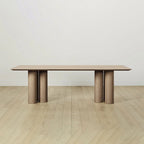 Rinde Rectangular Ash Wood Dining Table with Columnar Legs