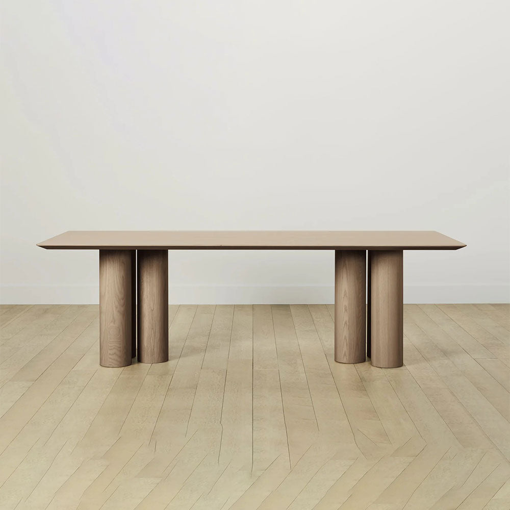 Rinde Rectangular Ash Wood Dining Table with Columnar Legs