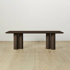 Rinde Rectangular Ash Wood Dining Table with Columnar Legs
