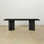 Rinde Rectangular Ash Wood Dining Table with Columnar Legs