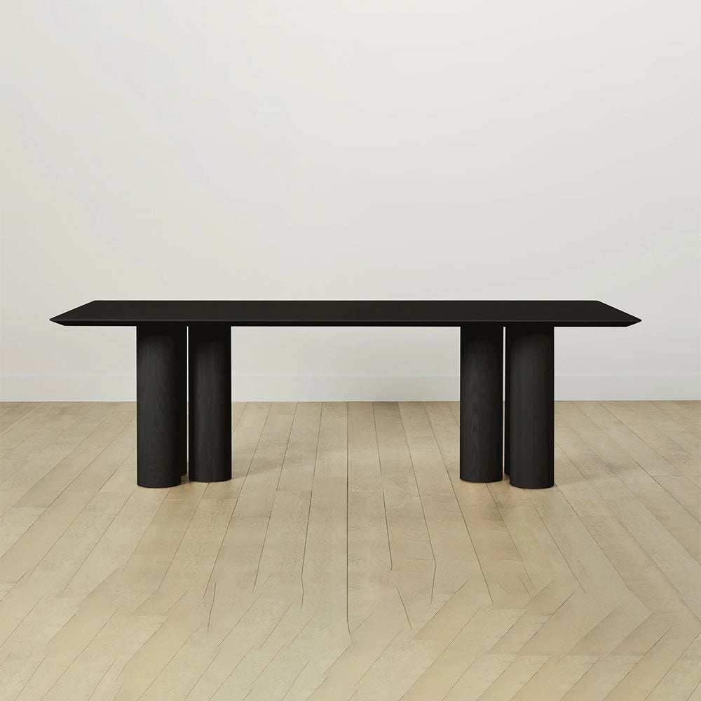 Rinde Rectangular Ash Wood Dining Table with Columnar Legs