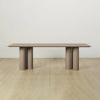 Rinde Rectangular Ash Wood Dining Table with Columnar Legs