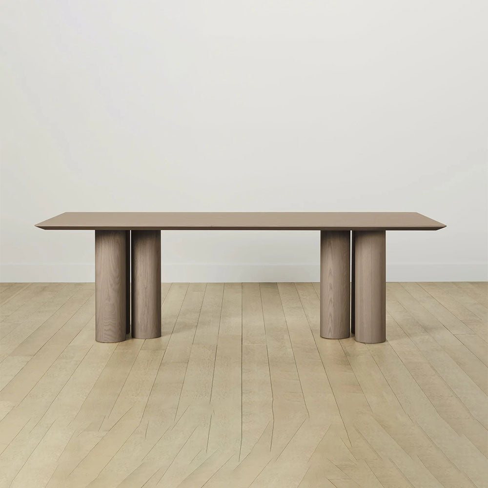 Rinde Rectangular Ash Wood Dining Table with Columnar Legs