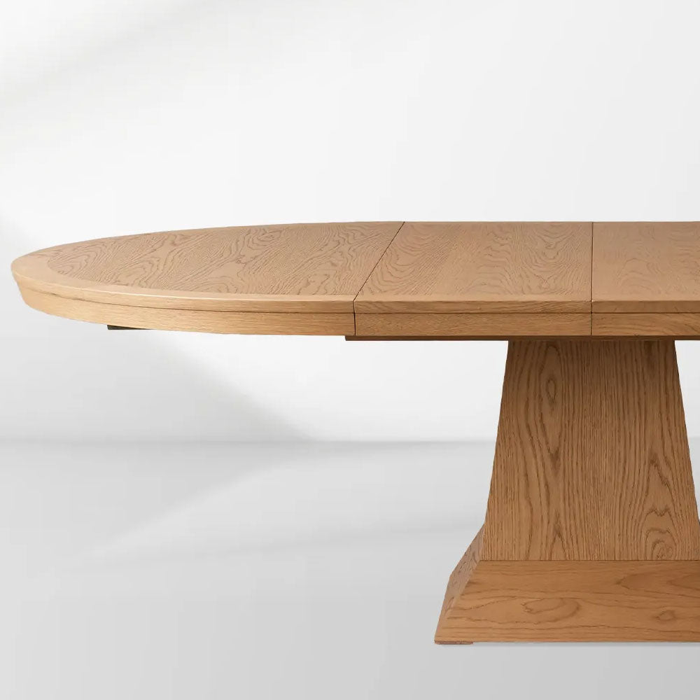 Leighton Ausziehtisch, runder Esstisch aus Holz im Landhausstil mit Einlegeplatten