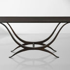 Chorda Rectangular Dining Table 84" Stoneware Tabletop Dining Table with Iron Base