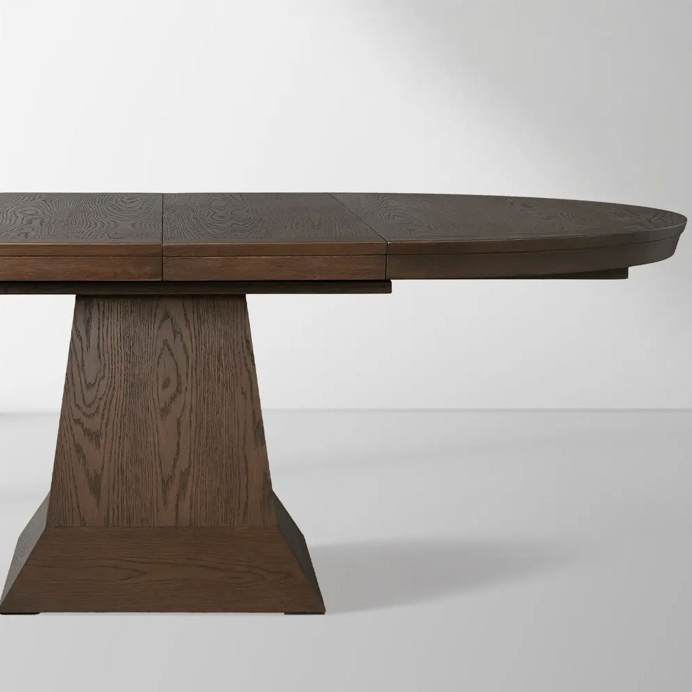 Leighton Ausziehtisch, runder Esstisch aus Holz im Landhausstil mit Einlegeplatten